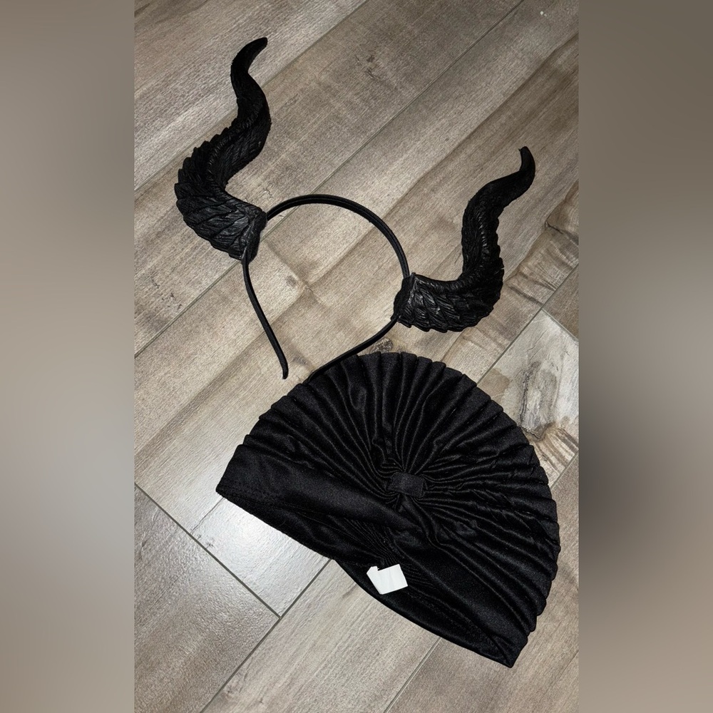 Maleficent Horned Headband & Hair Turban Set
